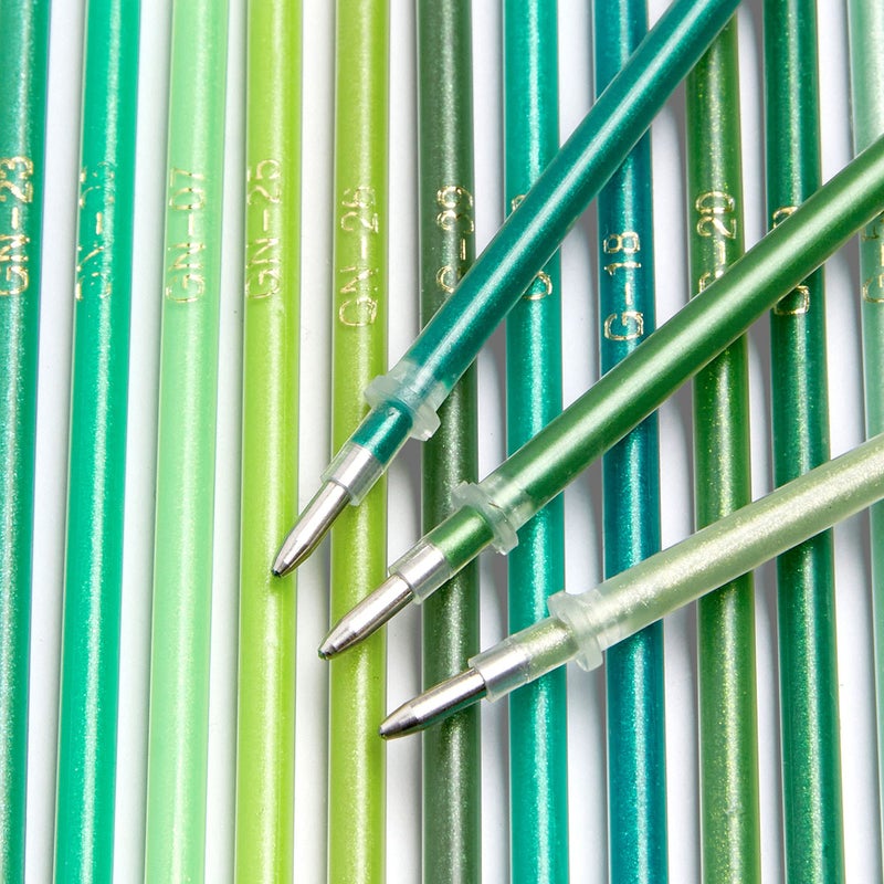 OfficeGoods Gel Pen Refills - 24 Individual Colors - Fits Most Gel Pens - Fast Drying Ink - Perfect for Artists, Adult & Kids Coloring Books, Mandalas, Nature - 2 Pack - Greens - Image 3